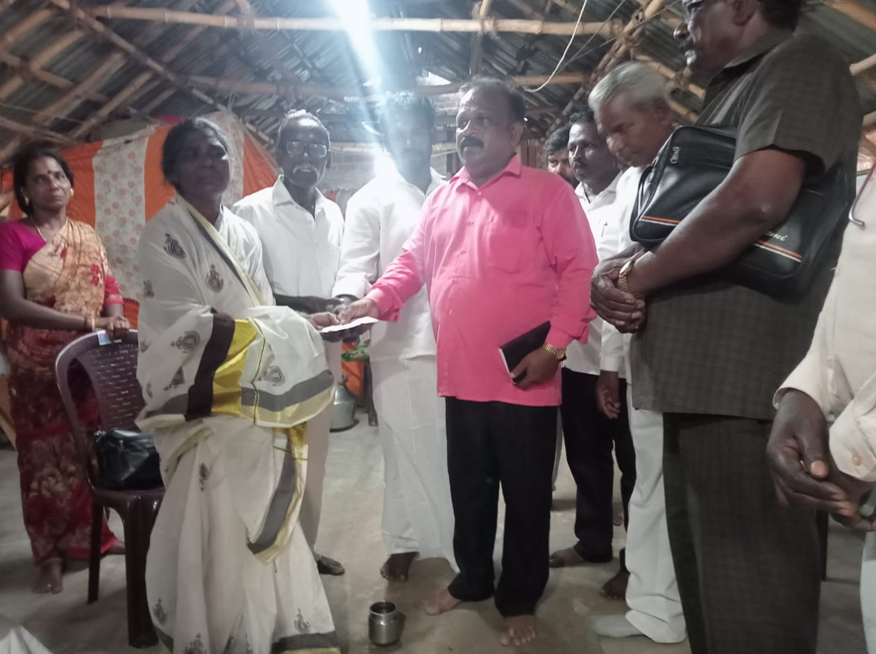 Rev. David Selvam To Provide An Initial Assistance Of Rs. 5000/- To The Family